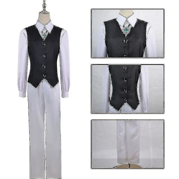 Anime Dazai Osamu Cosplay Kostym Bungo Stray Dogs Cosplay Lång Jacka Kappa Dazai Osamu Peruk Halloween Jul Kostym dräkt och peruk dräkt och peruk L | Fyndiq> Peruker