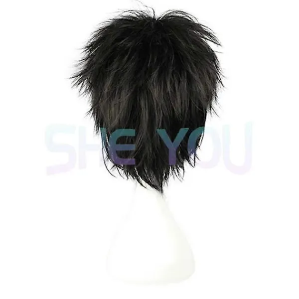 Anime Death Note L Cos Peruk Herr L.Lawliet Kort Svart Värmebeständig Syntetisk Fluffigt Hår Pelucas Cosplay Peruker + Peruknät (FMY) Endast Peruk One Size | Fyndiq> Peruker