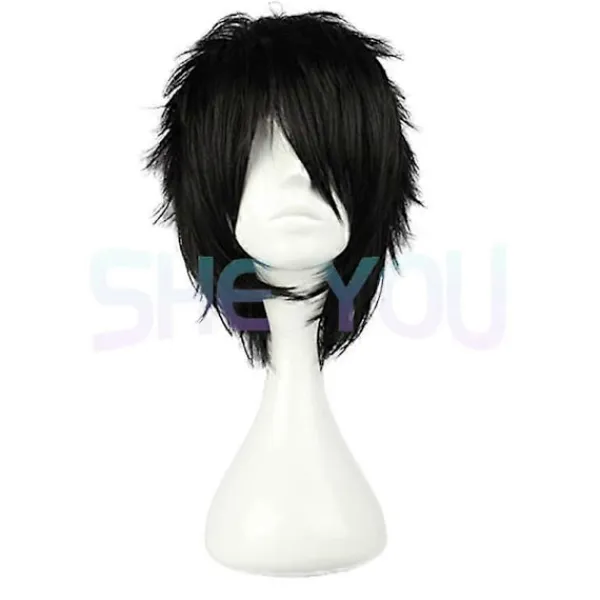 Anime Death Note L Cos Peruk Herr L.Lawliet Kort Svart Värmebeständig Syntetisk Fluffigt Hår Pelucas Cosplay Peruker + Peruknät (FMY) Endast Peruk One Size | Fyndiq> Peruker
