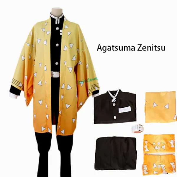 AIZHENCHEN Anime Demon Slayer: Kimetsu No Yaiba Zenitsu Giyu Tanjirou Kamado Nezuko Cosplay Kimono Uniform Cosplay Kostym för Barn och Vuxna Kochou Shinob Adult XXL | Fyndiq> Dräkter