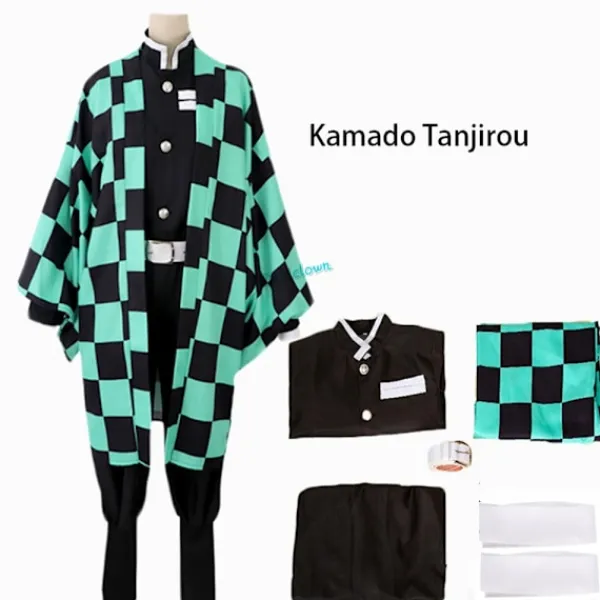 AIZHENCHEN Anime Demon Slayer: Kimetsu No Yaiba Zenitsu Giyu Tanjirou Kamado Nezuko Cosplay Kimono Uniform Cosplay Kostym för Barn och Vuxna Kochou Shinob Adult XXL | Fyndiq> Dräkter