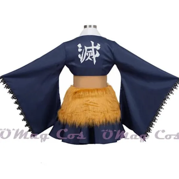 AIZHENCHEN Anime Hashibira Inosuke Cosplay Halloween Kostymer för Kvinnor Kostym Klänning Lek Kläder Uniform Klänning Kostym Roll XL XL XL{AZC} XL short wig> Peruker