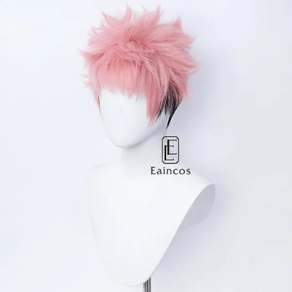 Anime Jujutsu Kaisen Cosplay Yuji Itadori Peruk Rosa Blandat Svart Kort Peruk Värmebeständigt Syntetiskt Hår (YJD) Yuji Itadori Peruk One Size | Fyndiq> Peruker
