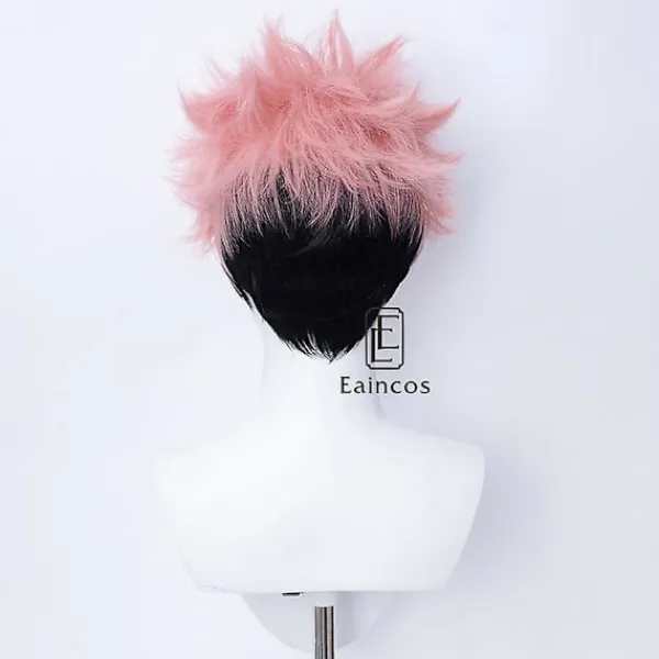 Anime Jujutsu Kaisen Cosplay Yuji Itadori Peruk Rosa Blandat Svart Kort Peruk Värmebeständigt Syntetiskt Hår (YJD) Yuji Itadori Peruk One Size | Fyndiq> Peruker
