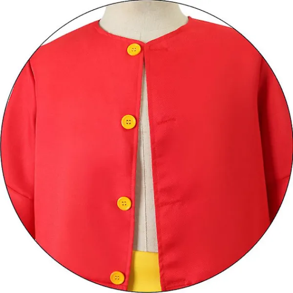 Anime One Piece Cos Suit Monkey D. Luffy Cosplay Kostym Stråhatt Skor Rekvisita Två år senare generationens Kläder Halloween Ny> Dräkter