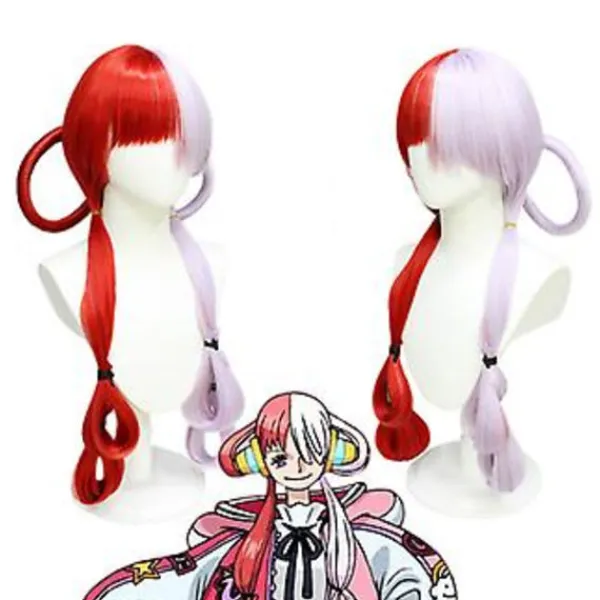 Anime One Piece Uta Cosplay Peruk Uta Röd Rosa Värmebeständigt Hår Utklädnad Halloween Peruk> Peruker
