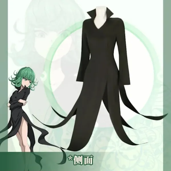 Anime One Punch Man Fruktansvärda Tornado Cosplay Kostym Senritsu No Tatsumaki Peruk Sexig Svart Klänning Halloween Uniform för Barn Vuxna Barn Storlek 150 | Fyndiq> Peruker