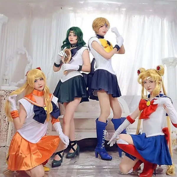 Anime Sailor Moon Cosplay Kostymer Anime Figur Klänning Vestido Halloween Kostymer För Kvinnor Kostym Peruk Loli Kläder Festuniform S Sailor Moon | Fyndiq> Dräkter