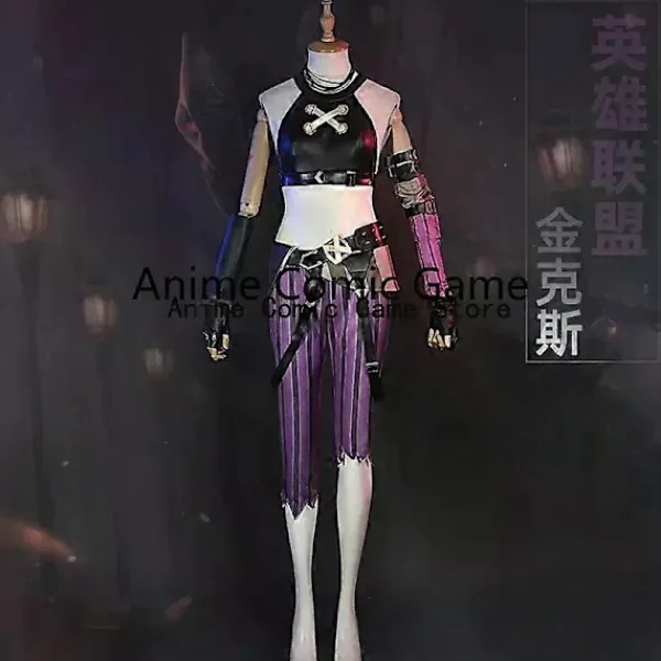 Anime Spel LOL Arcane Cosplay Kostym Crit Loli Jinx Cosplay Loose Cannon Cosplay Outfit Skor Peruk Sexiga Kvinnor Karneval Kostym XL> Dräkter