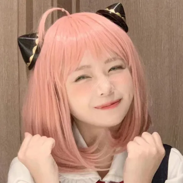 Anime Spy X Family Anya Forger Girls Rosa Cosplay Peruker Hår Acc> Peruker