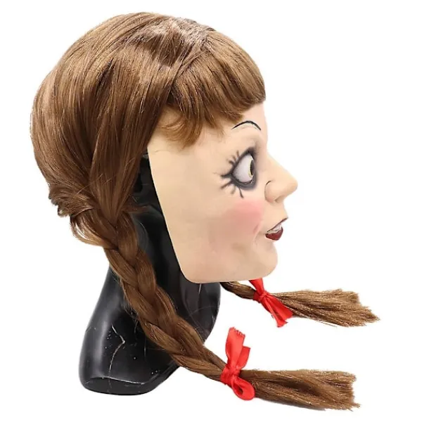 Annabelle Full Mask Långt Hår Horror Cosplay Maskeraddräkt Kostymrekvisita> Masker
