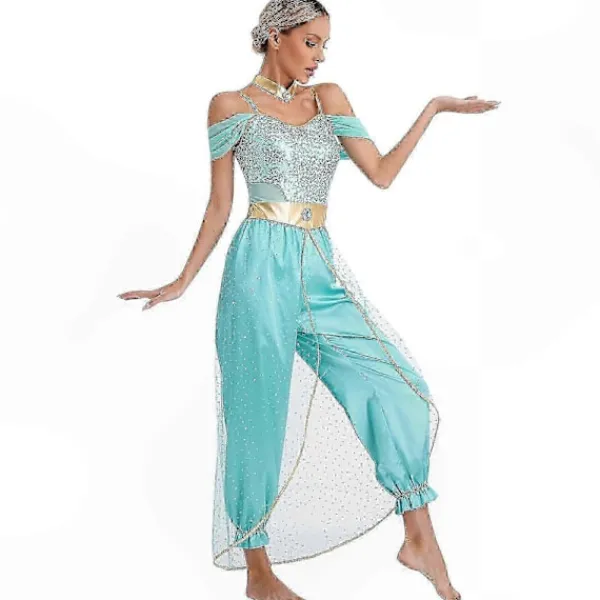 Arabisk Prinsessa Kostym för Kvinnor Bollywood Inspirerad Ädelsten Jumpsuit Magdans Outfit_Billiga Gåvor 4XL> Dräkter
