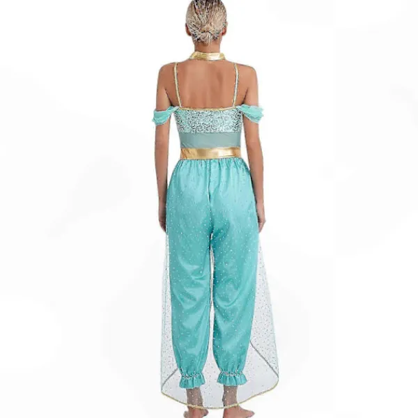 Arabisk Prinsessa Kostym för Kvinnor Bollywood Inspirerad Ädelsten Jumpsuit Magdans Outfit_Billiga Gåvor 4XL> Dräkter