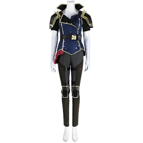 Arcane Vi Cosplay Sheriff Kläder Peruker Anime Spel LoL 2 Kostym Vuxen Kvinna Rollspel Fräck Kläder Party Maskerad Kläder PERUK PERRUK M> Peruker