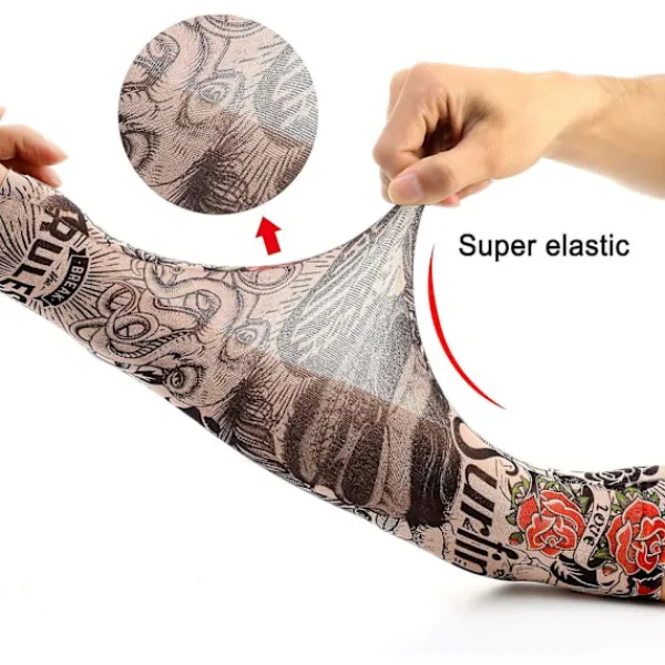 Selected deals Armtatueringsärmar, 6-pack Män Fake Tillfälliga Tatueringsärmar Armstrumpor Elastiska för Halloween> Smink