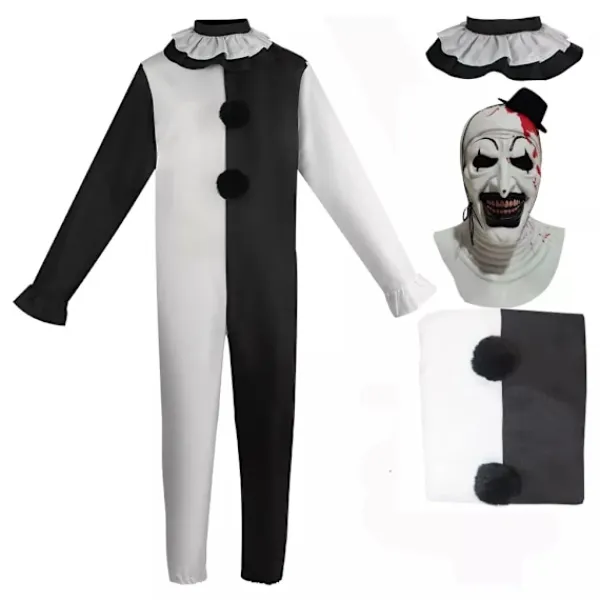 Art The Clown Cosplay Film Terrifier 2 Kostym Och Huva L> Masker