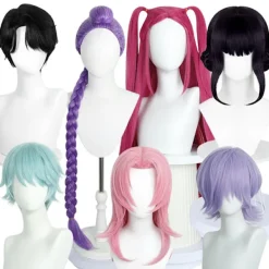 AIZHENCHEN (AZC) Demon K-pop Hunter Kostym Rumi Peruk Mira Zoe Realistisk Anime Cosplay Peruk för Cosplay Konvent Lila Rumi- vuxen Baby (hair)> Peruker