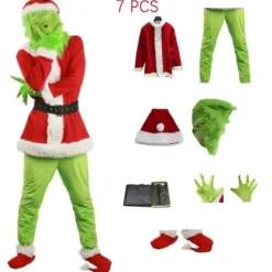 AIZHENCHEN (AZC) Jul fest cosplay Grinchen dräkt mask barn/vuxen XL XL><noscript><img width=