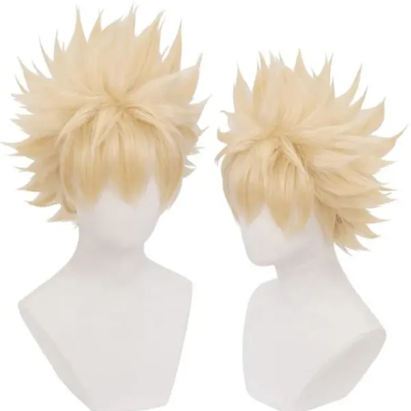 Bakugou Katsuki Peruk Blond Peruker Med Lugg Cosplay Prop Anime Kostym Rekvisita För Manga Anime My Hero Academia> Peruker