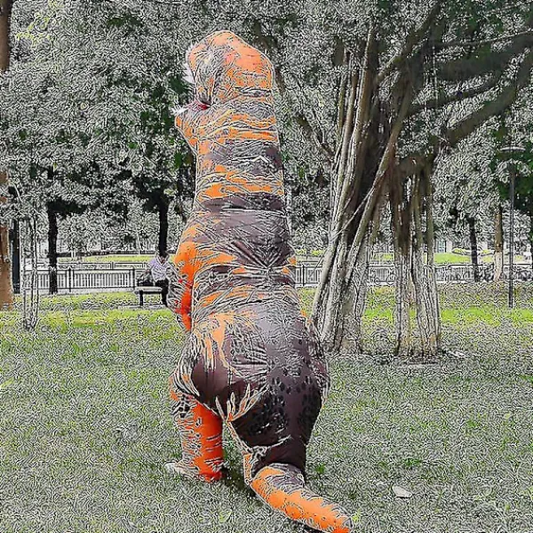 Barn & Vuxen Dinosaur Uppblåsbar Cosplay Kostym T-rex Anime Tecknad Festklänning Kostymer Halloween Kostym> Dräkter