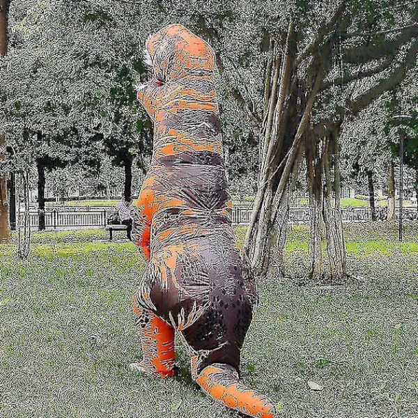 Barn & Vuxen Dinosaurie Uppblåsbar Cosplay Kostym Tyrannosaurus Rex Anime Tecknad Fest Klänning Upp Halloween Kostym - Perfekt> Dräkter