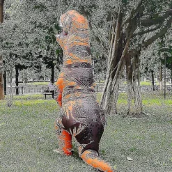 Barn & Vuxen Dinosaurie Uppblåsbar Cosplay Kostym Tyrannosaurus Rex Anime Tecknad Fest Klänning Utklädnad Halloween Viktminskning - Perfekt> Dräkter