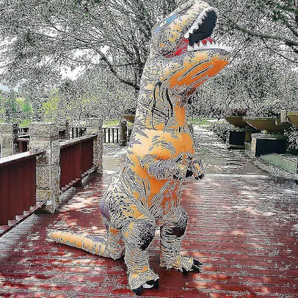 Barn & Vuxen Dinosaurie Uppblåsbar Cosplay Kostym Tyrannosaurus Rex Anime Tecknad Fest Klänning Utklädnad Halloween Viktminskning - Perfekt> Dräkter