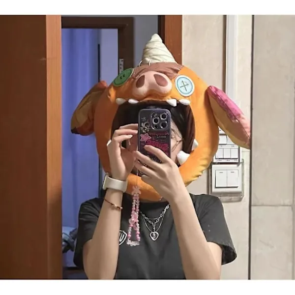 Barn & Vuxna BOTW Bokoblin Mask TOTK Link Gris Plysch Helhuvud Huvmask Hatt-WELLNGS> Huvudbonader