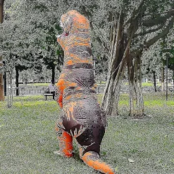 Barn och vuxen dinosaurie uppblåsbar cosplay kostym T-rex anime tecknad festklänning Halloween kostym> Dräkter