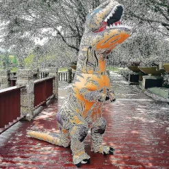 Barn och vuxen dinosaurie uppblåsbar cosplay kostym T-rex anime tecknad festklänning Halloween kostym><noscript><img width=