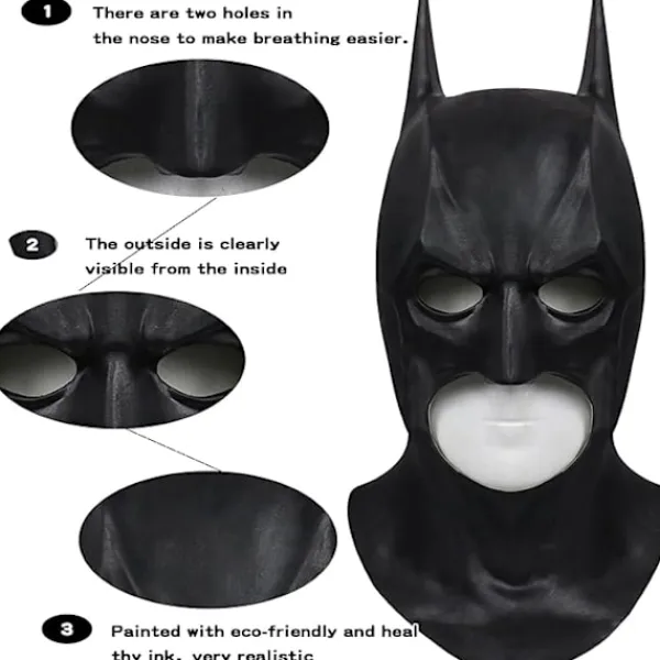 Batman Mask, Batman Kostym Halloween Karneval Maskerad Vuxen> Masker