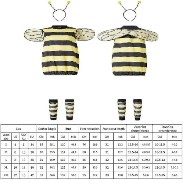 Bee Coplay Kit Halloween Bee Coplay Dräkt Dam Honey Bee Kotym Acceoarer Halloween Honeybee Coplay Party Favor> Dräkter