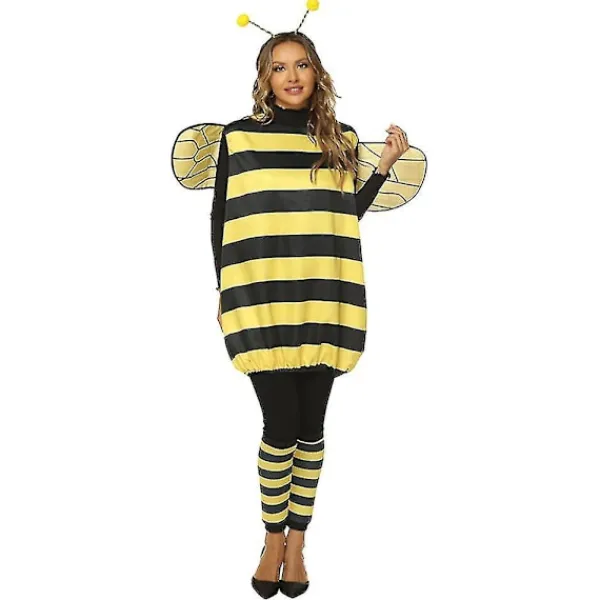 Bee Coplay Kit Halloween Bee Coplay Dräkt Dam Honey Bee Kotym Acceoarer Halloween Honeybee Coplay Party Favor> Dräkter