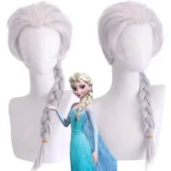Blond Flätad Elsa Cosplay Peruk Syntetiskt Hår Peruker Halloweenfest Vardaglig Kostymperuk (För Barn och Vuxna)> Peruker