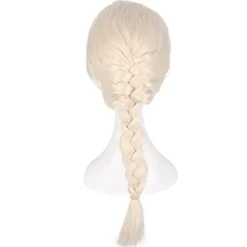 Blond Flätad Elsa Cosplay Peruk Syntetiskt Hår Peruker Halloweenfest Vardaglig Kostymperuk (För Barn och Vuxna)> Peruker