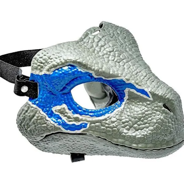 Blue Dinosaur Mask Jurassic World Raptor Dinosaur Accessories Dino Cosplay Props Festival Carnival Gifts> Dräkter
