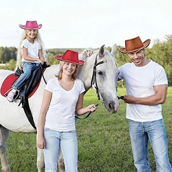 Brun cowboyhatt-dräkt för barn, Woody-stil 2024THO> Huvudbonader