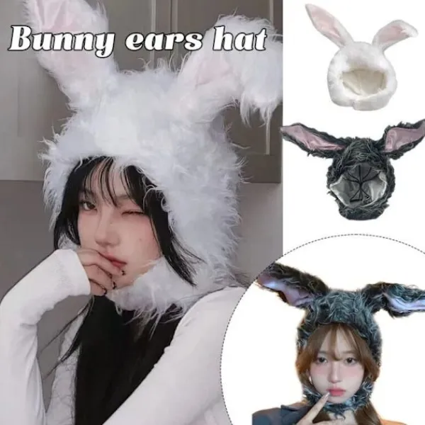 Bunny Ears Hat Öronlapp Cap VIT> Huvudbonader
