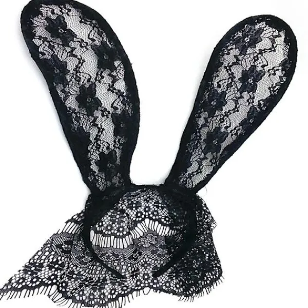 Bunny Rabbit Ears Sexiga kaninöron Spetsmask Slöja Pannbandsförsörjning För Nattklubbar & Maskerad & Halloween & Jul (svart) Black> Huvudbonader