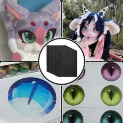 {ca}10 Ark Fursuit Ögon Mesh Vattentätt Utskrivbart Pvc Ögon Mesh Ark För Furry Cosplay Rekvisita Fursuits Hantverkstillverkning Vit><noscript><img width=