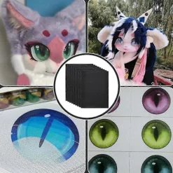 【CA】10 Ark Fursuit Ögon Mesh Vattentätt Utskrivbart Pvc Ögon Mesh Ark För Furry Cosplay Rekvisita Fursuits Hantverkstillverkning Vit><noscript><img width=