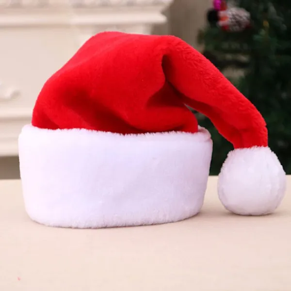 Christmas Decorations Christmas Hat Adult Party Dress Short Plush Hat for Christmas New Year Festive Holiday Party Supplies> Huvudbonader