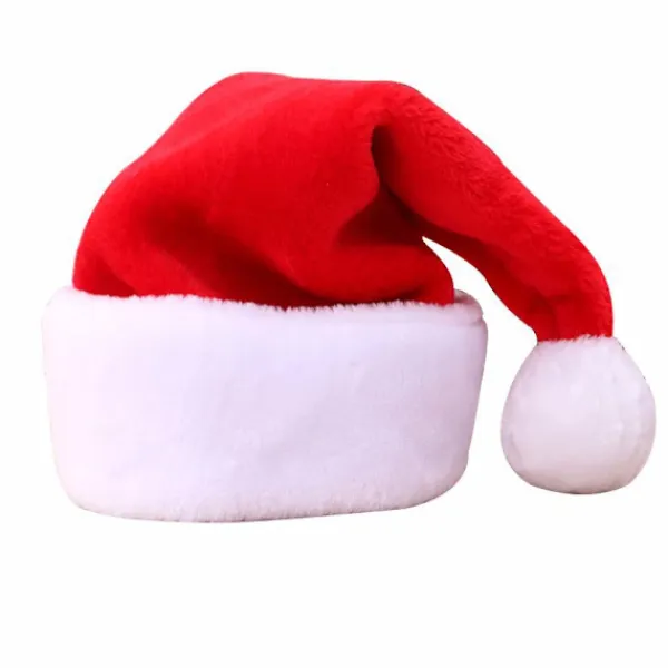 Christmas Decorations Christmas Hat Adult Party Dress Short Plush Hat for Christmas New Year Festive Holiday Party Supplies> Huvudbonader