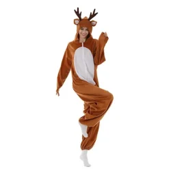 KOOLYOU Christmas Moose One-piece Par Rolig Party Scen Kostym Bar Mall Rendräkt M><noscript><img width=