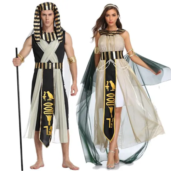 Holocky Cleopatra-kostym för kvinnor, Farao-kostym för män XL> Dräkter