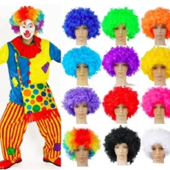 Otego Clown peruk - 10 färger Svart> Peruker