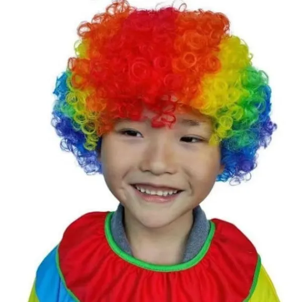 Clownhår, komiska perukrekvisita, cheerleader färgglada huvudonader, performance rekvisita> Peruker