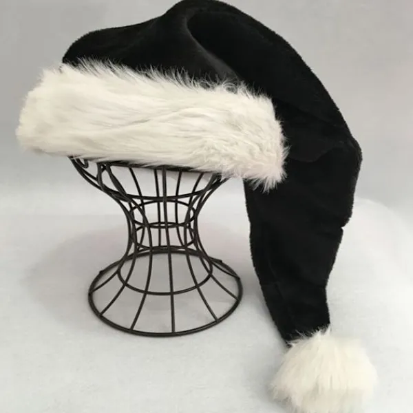 75cm Vuxen Barn Svart Plysch Lång Julhatt Juldräkt Pompom Jultomte Mössa Festival Party Tillbehör Gåvor> Huvudbonader