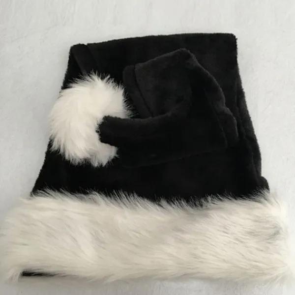 75cm Vuxen Barn Svart Plysch Lång Julhatt Juldräkt Pompom Jultomte Mössa Festival Party Tillbehör Gåvor> Huvudbonader