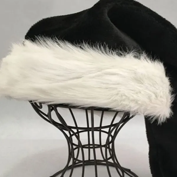 75cm Vuxen Barn Svart Plysch Lång Julhatt Juldräkt Pompom Jultomte Mössa Festival Party Tillbehör Gåvor> Huvudbonader